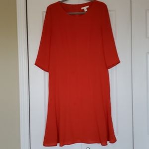 Boss Hugo Boss red crepe midi dress size 10 euc